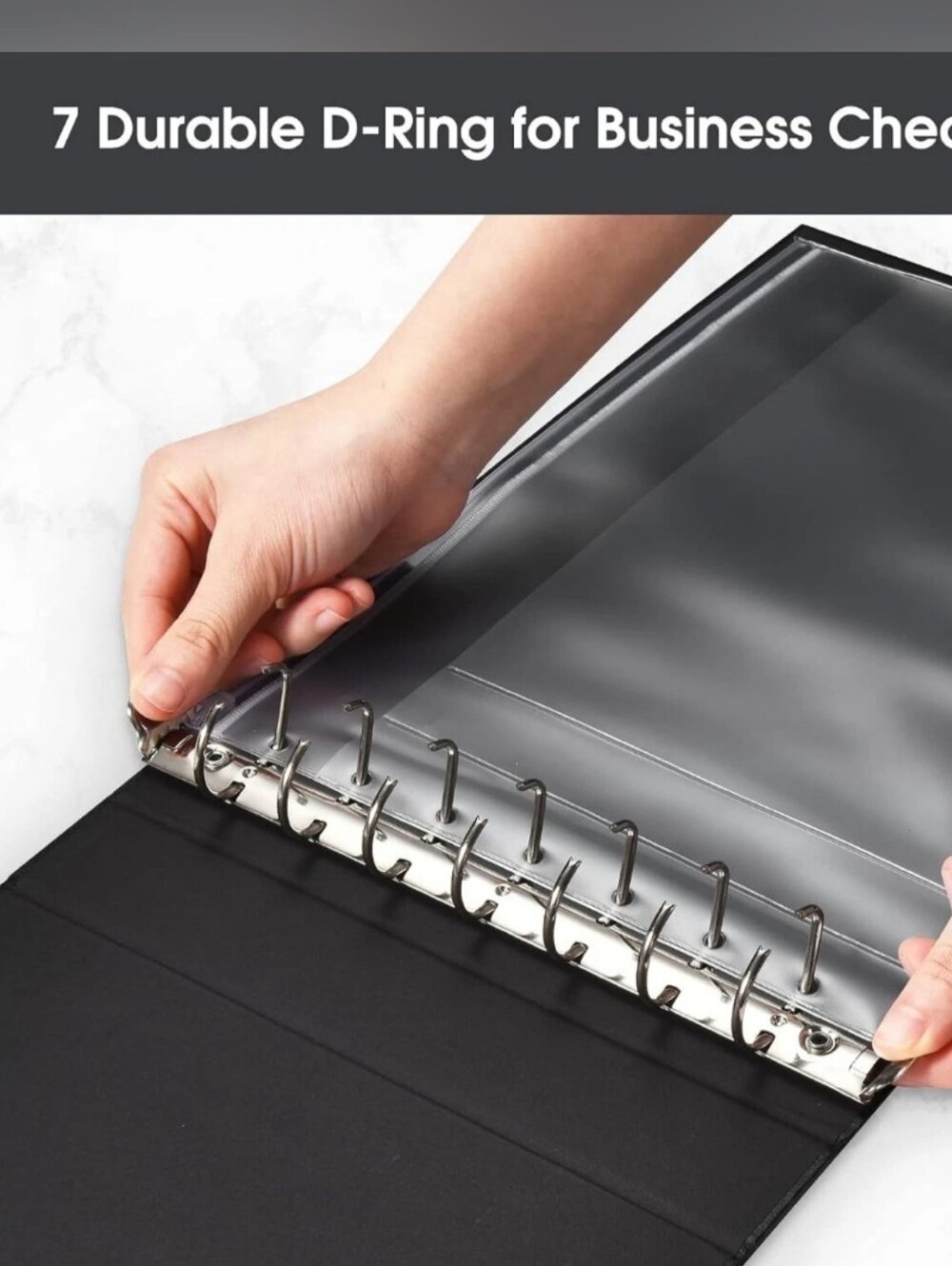 7 Ring Check Binder Business Checkbook Holder